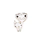 Brooch - cat, dog, doe - White (1 Piece)