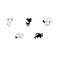 Brooch - cat, dog, doe - White (1 Piece)