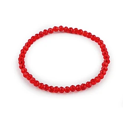Elastic bracelet made of cut beads - Red (1 Piece)