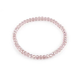 Elastic bracelet made of cut beads - Pale pink (1 Piece)