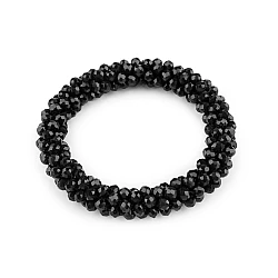 Bracelet / hair tie made of beads - Black (1 Piece)