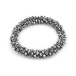Bracelet / hair tie made of beads - Silver (1 Piece)