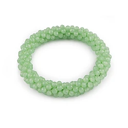 Bracelet / hair tie made of beads - Lime green (1 Piece)
