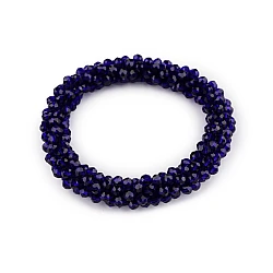 Bracelet / hair tie made of beads - Navy blue (1 Piece)
