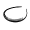Plastic hairband with comb - Black (12 Pieces)