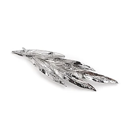 French hair clip, leaves - Silver (1 Piece)