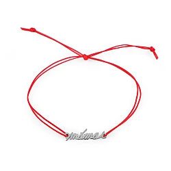 Bracelet with stainless steel pendant, máma - Red (1 Piece)