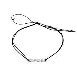 Bracelet with stainless steel pendant, máma - Black (1 Piece)