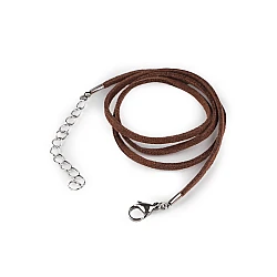 Eco-leather lanyard with stainless steel carabiner, length 46 cm - Brown (1 Piece)