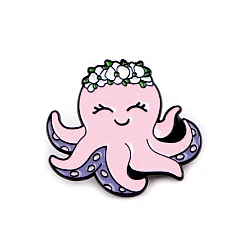 Brooch / badge, sea world - Light pink (1 Piece)