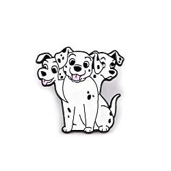 Brooch / badge, dog - White (1 Piece)