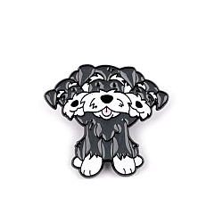 Brooch / badge, dog - Grey (1 Piece)