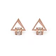 Stainless steel triangle earrings with rhinestones - Silver (1 Pair)