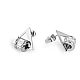 Stainless steel triangle earrings with rhinestones - Silver (1 Pair)