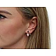 Stainless steel triangle earrings with rhinestones - Silver (1 Pair)