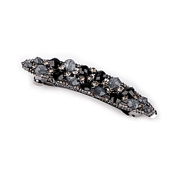French hair clip with rhinestones - Jet (1 Piece)