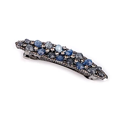 French hair clip with rhinestones - Aquamarine (1 Piece)