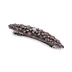 French hair clip with rhinestones - Black diamond (1 Piece)