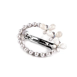 French hair clip with pearls - White (1 Piece)