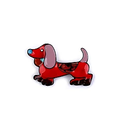 Brooch - dachshund - Red (1 Piece)