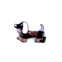 Brooch - dachshund - Dark violet (1 Piece)