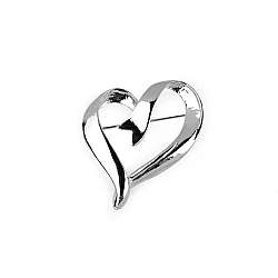 Brooch - heart - Silver (1 Piece)