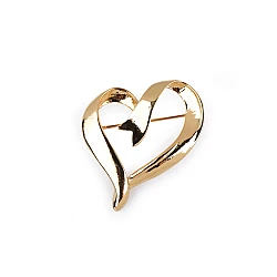 Brooch - heart - Gold lt. (1 Piece)