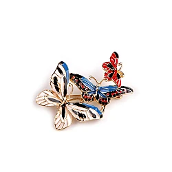 Brooch flower with honey bee, butterflies - White (1 Piece)