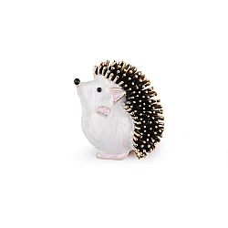 Brooch hedgehog - White (1 Piece)