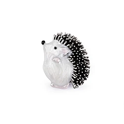 Brooch hedgehog - White (1 Piece)