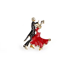 Brooch model, dancing couple - Red (1 Piece)