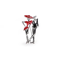 Brooch model, dancing couple - Red (1 Piece)