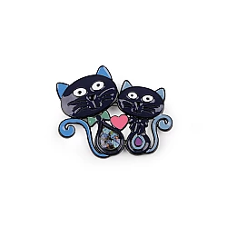 Brooch - cat - Blue dark (1 Piece)