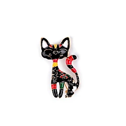 Brooch - cat - Black (1 Piece)