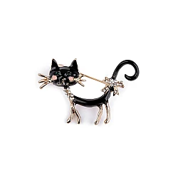 Brooch - cat - Black (1 Piece)