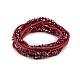 Elastic bracelets made of seed beads and cut beads, set of 10 pieces - Silver (1 Set)
