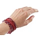Elastic bracelets made of seed beads and cut beads, set of 10 pieces - Silver (1 Set)