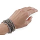 Elastic bracelets made of seed beads and cut beads, set of 10 pieces - Silver (1 Set)