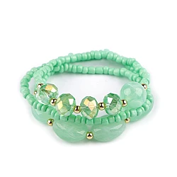 Elastic bracelet set of 3 pieces - Lig. pastelgreen (1 Set)
