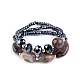 Elastic bracelet set of 3 pieces - Gray hematite (1 Set)