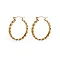 Stainless steel braided circle earrings - Gold (1 Pair)