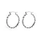 Stainless steel braided circle earrings - Silver (1 Pair)