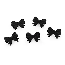 Component / bead for making pendants, velvet bow 22x28 mm - Black (5 Pieces)