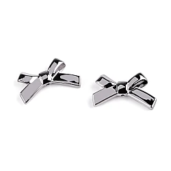 Component / bead for making pendants, bow 20x34 mm - Gray hematite (5 Pieces)