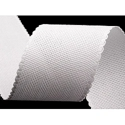 Canvas / needlepoint embroidery belt  width 70mm scalloped edge - White natural (1 Meter)