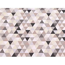 Cotton fabric / canvas - triangles - Beige (1 Meter)