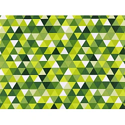 Cotton fabric / canvas - triangles - Green light (1 Meter)