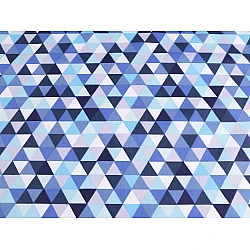 Cotton fabric / canvas - triangles - Azure blue (1 Meter)