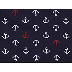 Cotton fabric / canvas - anchor - Blue dark (1 Meter)