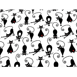 Cotton fabric / canvas - cat - White (1 Meter)